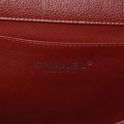 Chanel Caviar Quilted Clutch With Chain Flap Dark Red 8 of 10