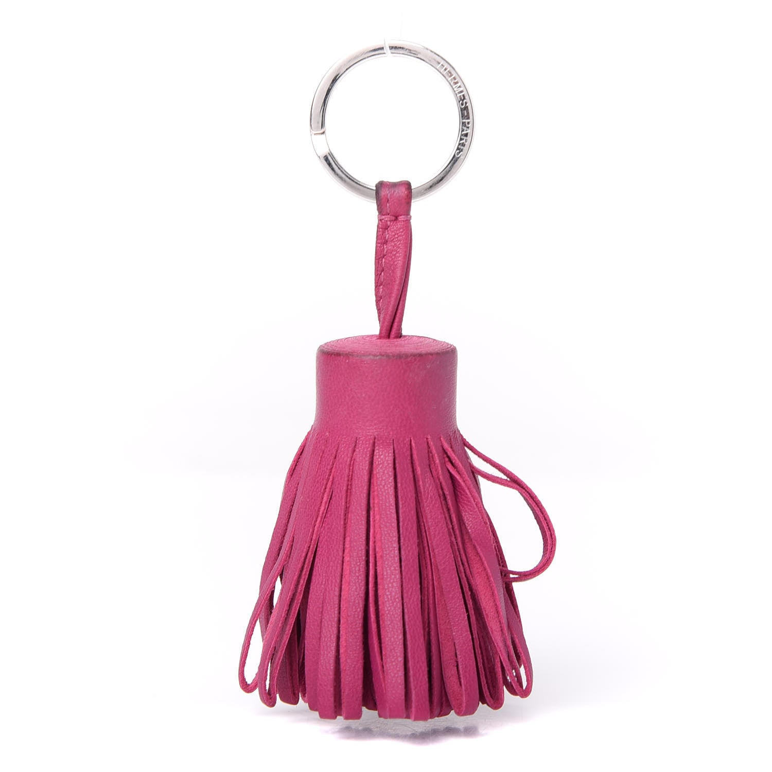 Hermes Lambskin Carmen Tassel Key Holder Rose Tyrien 1 of 3