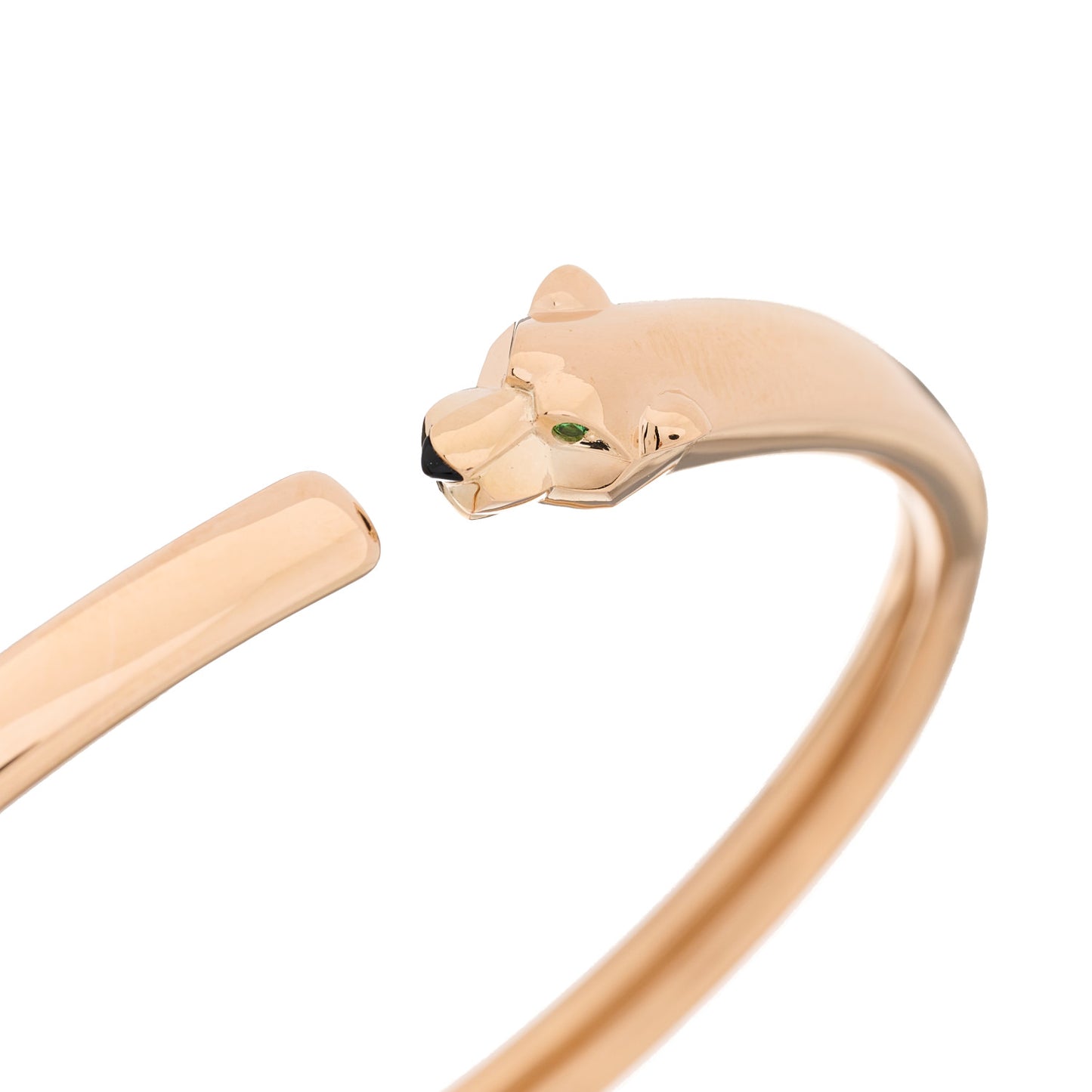 18K Pink Gold Tsavorite Black Onyx Panthere De Cartier Bracelet