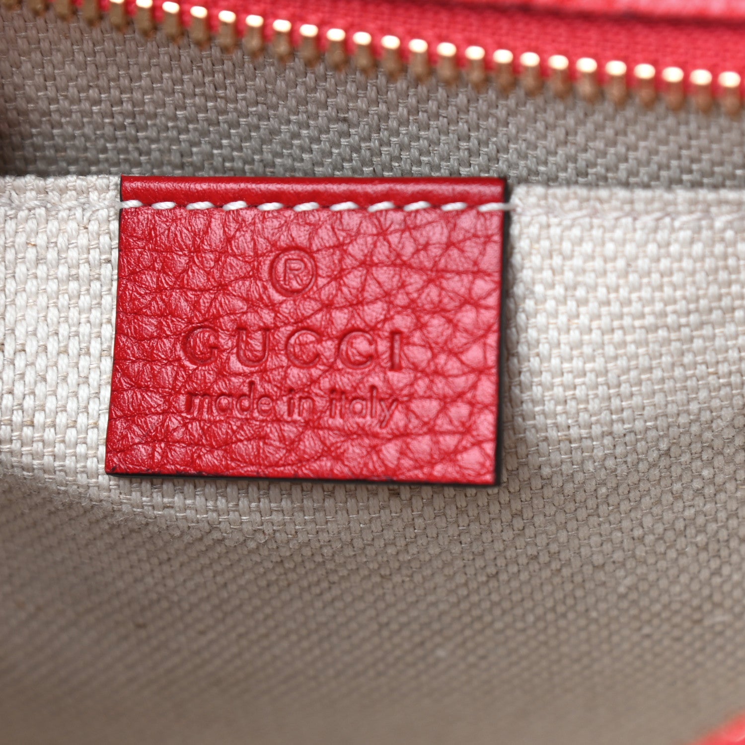 Gucci Pebbled Calfskin Small Soho Disco Bag Tabasco Red 6 of 9