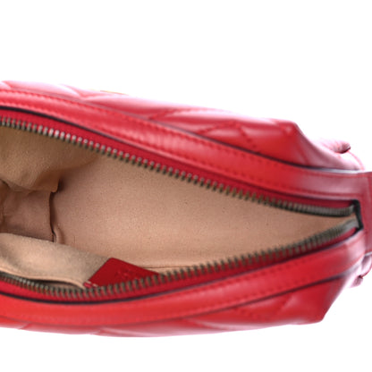 Gucci Calfskin Matelasse GG Marmont Cosmetic Case Hibiscus Red 5 of 9