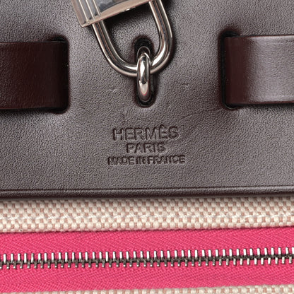 Hermes Toile H Berline Vache Hunter Herbag Zip 31 PM Rouge Sellier Rose Shocking 7 of 7