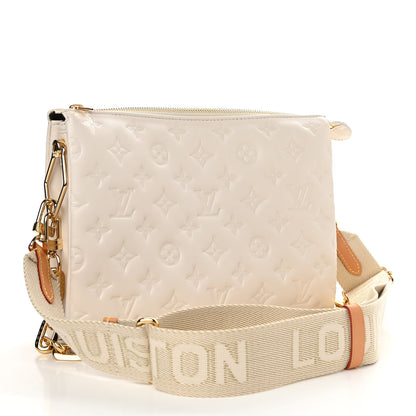 Louis Vuitton Lambskin Embossed Monogram Coussin PM Cream 3 of 12