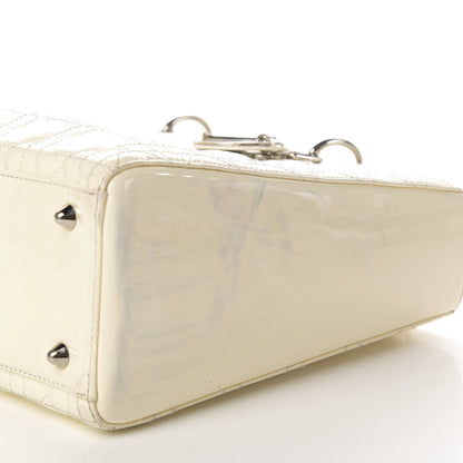 Christian Dior Patent Cannage Large Lady Dior White 9 of 14