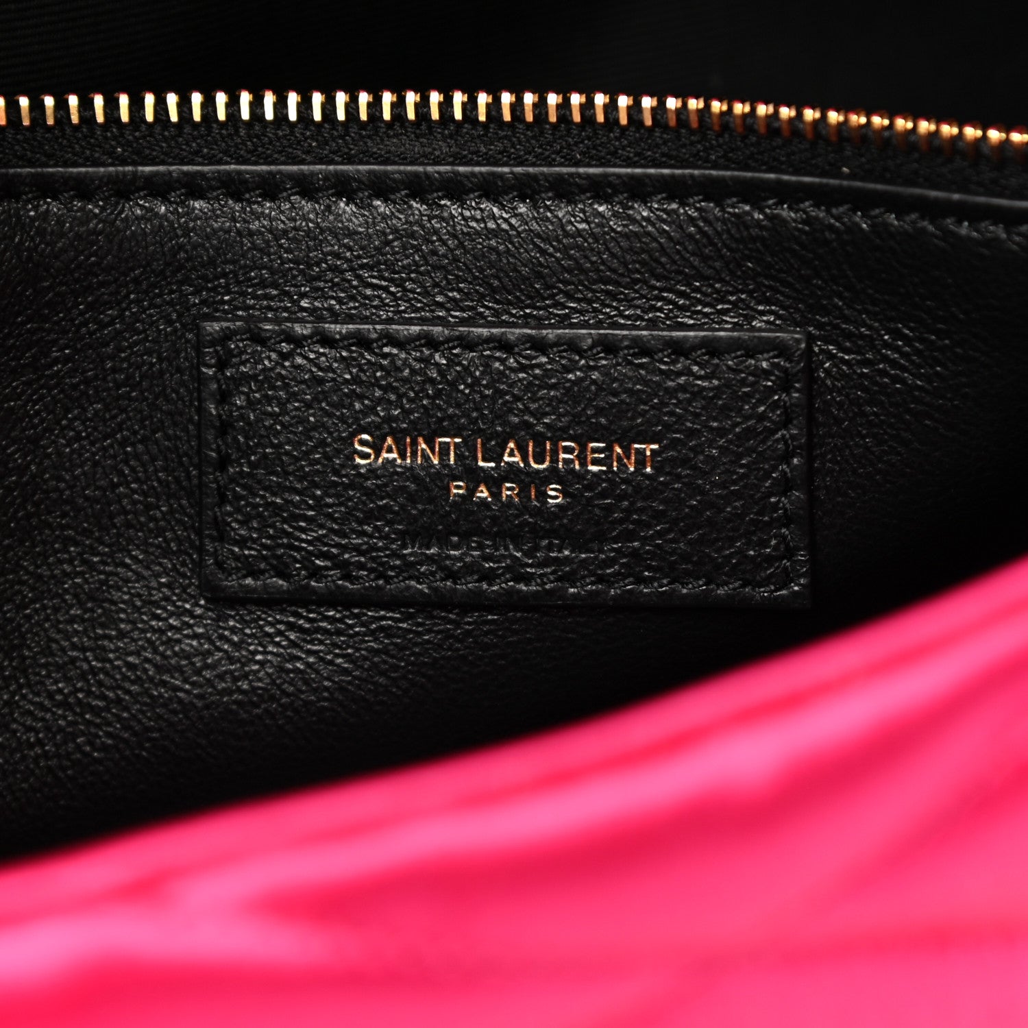 Saint Laurent Satin Quilted Sade Puffer Envelope Clutch Bubblegum 6 of 7