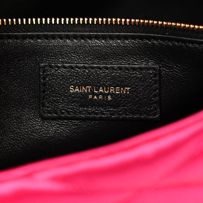 Saint Laurent Satin Quilted Sade Puffer Envelope Clutch Bubblegum 6 of 7