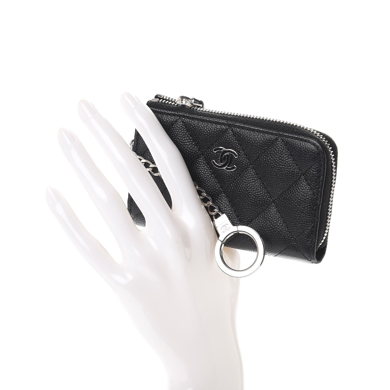 Chanel Caviar Quilted Key Holder Case Black 2 of 7