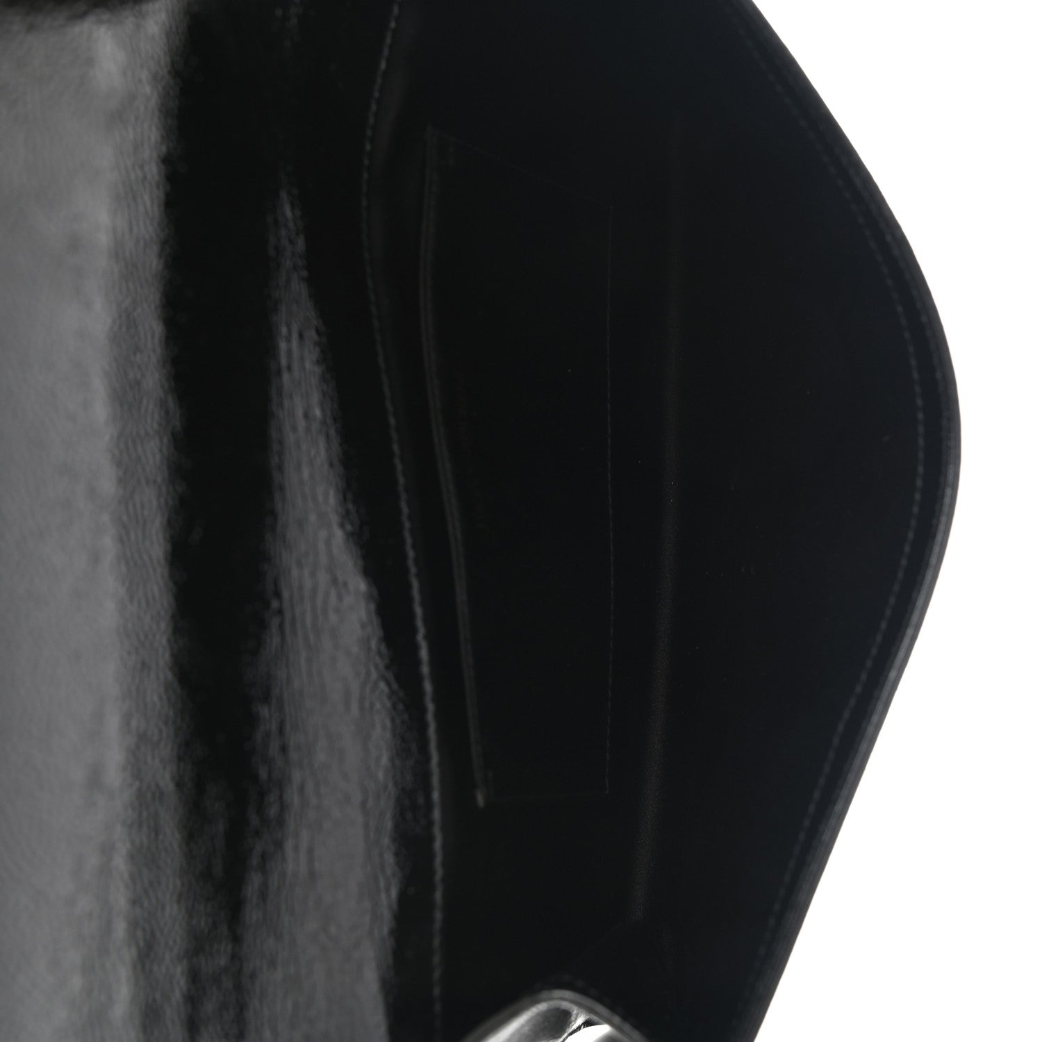 Saint Laurent Textured Patent Monogram Large Belle De Jour Clutch Black 5 of 7
