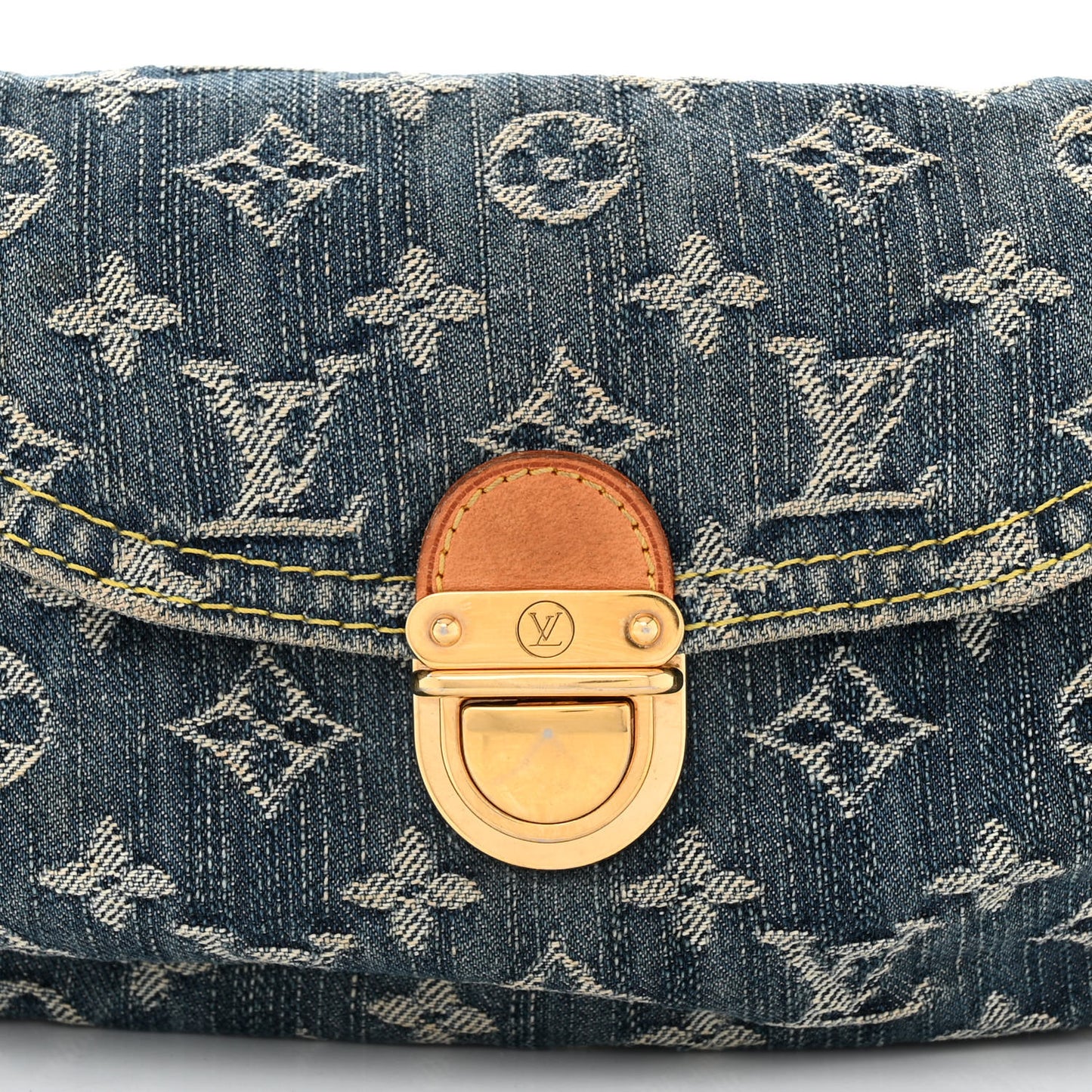 Monogram Denim Mini Pleaty Blue