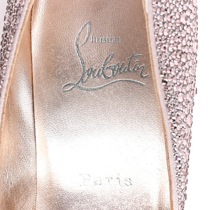 Christian Louboutin Suede Crystal Strass Miss Z 100 Pumps 39.5 Vintage Rose 8 of 8