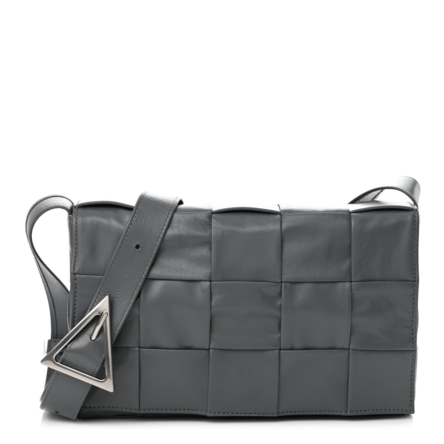 Paper Calfskin Maxi Intreccio Cassette Crossbody Bag Thunder