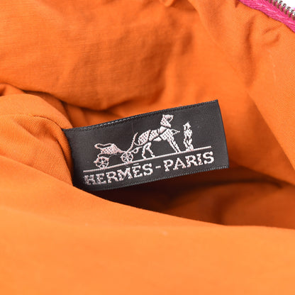 Hermes Cotton Canvas Bolide Travel Cosmetic Pouch MM Hibiscus 6 of 10