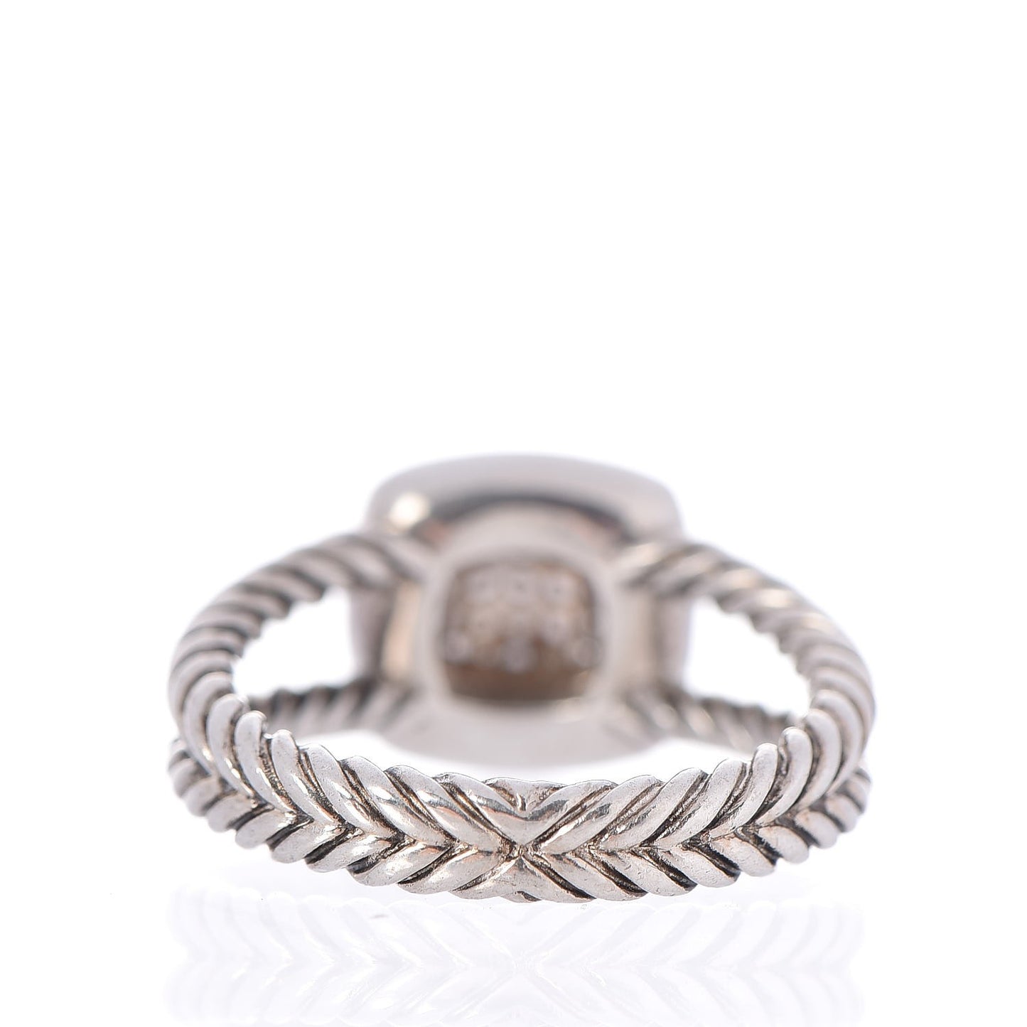 Sterling Silver Diamond 7mm Petite Albion Pave Ring 54 7