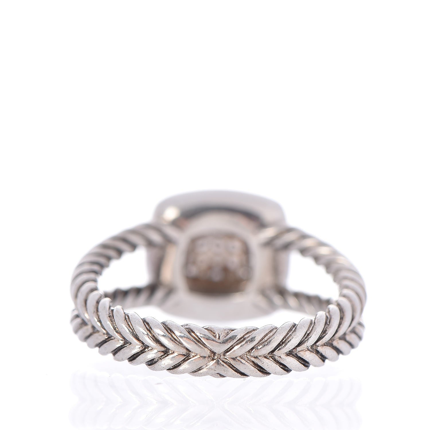 David Yurman Sterling Silver Diamond 7mm Petite Albion Pave Ring 54 7 4 of 5