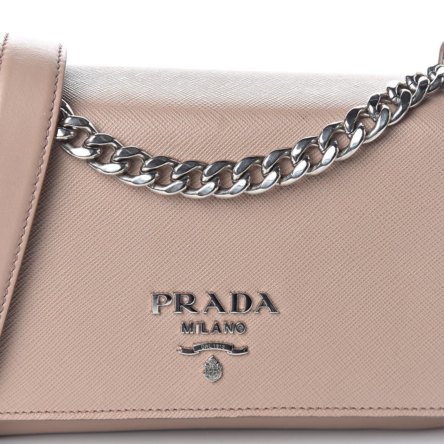 Prada Saffiano Soft Calfskin Chain Crossbody Bag Cipria 7 of 9