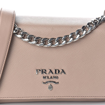 Prada Saffiano Soft Calfskin Chain Crossbody Bag Cipria 7 of 9