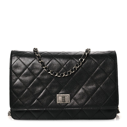 Chanel Aged Calfskin Quilted Reissue Wallet On Chain WOC Black 1 of 13