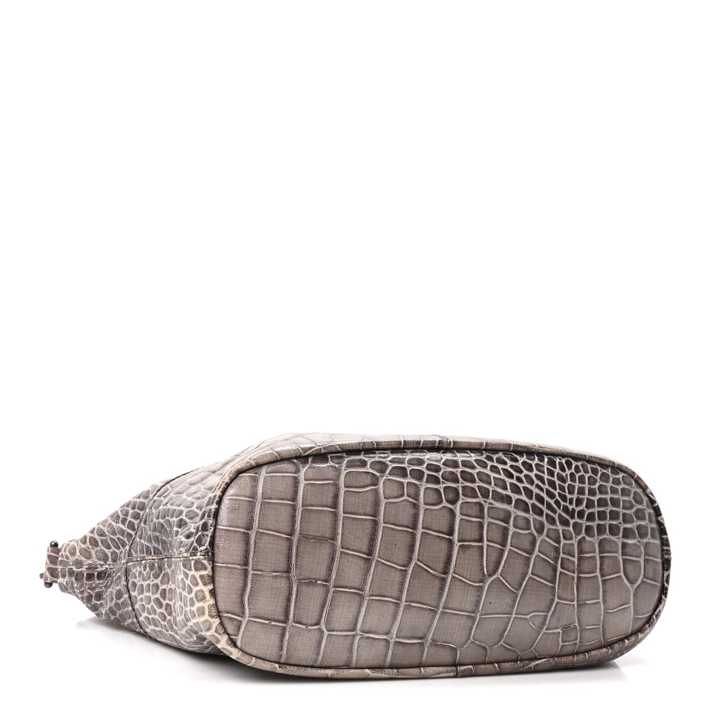 Calfskin Crocodile Embossed Medium Nightingale Brown