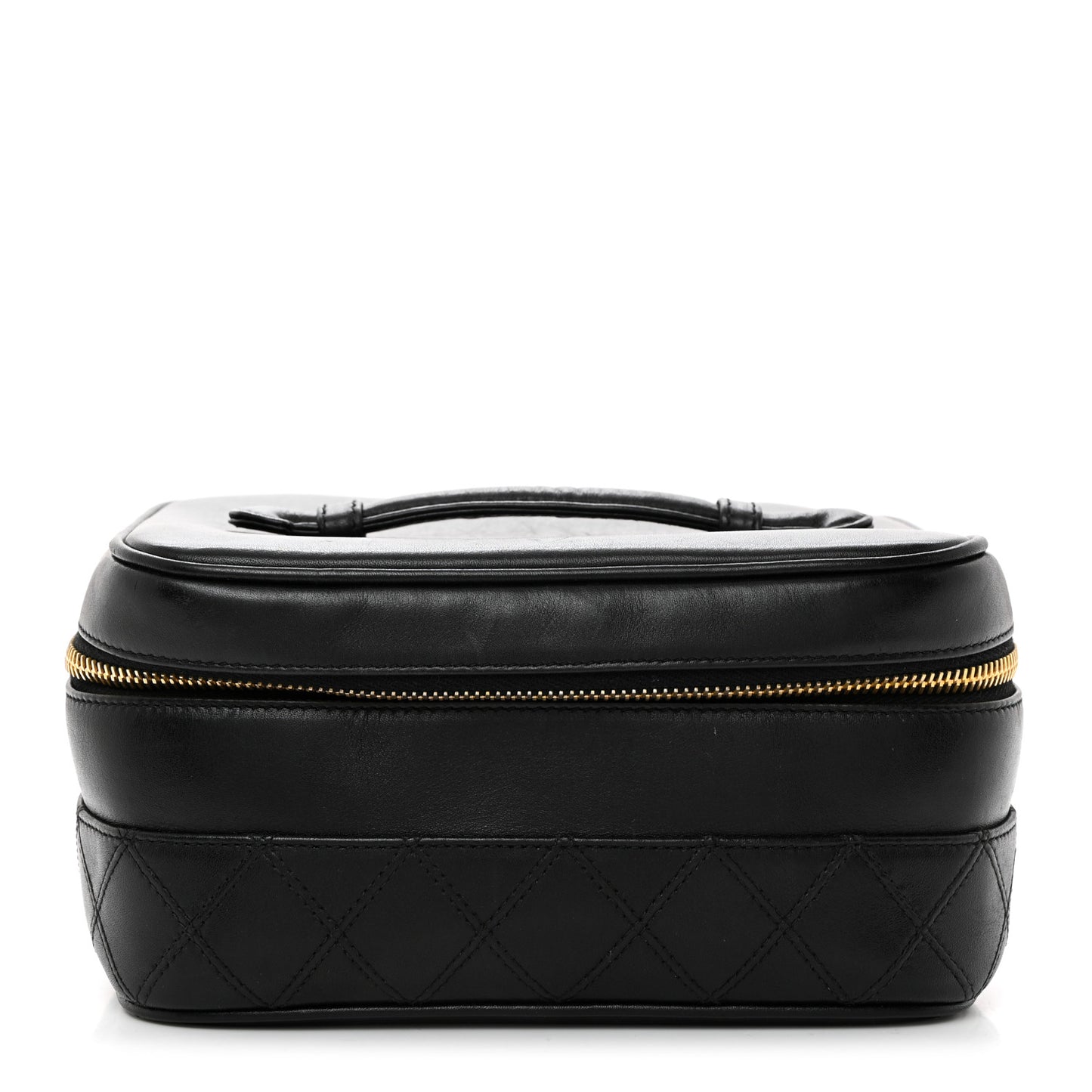 Lambskin Vanity Cosmetic Case Black
