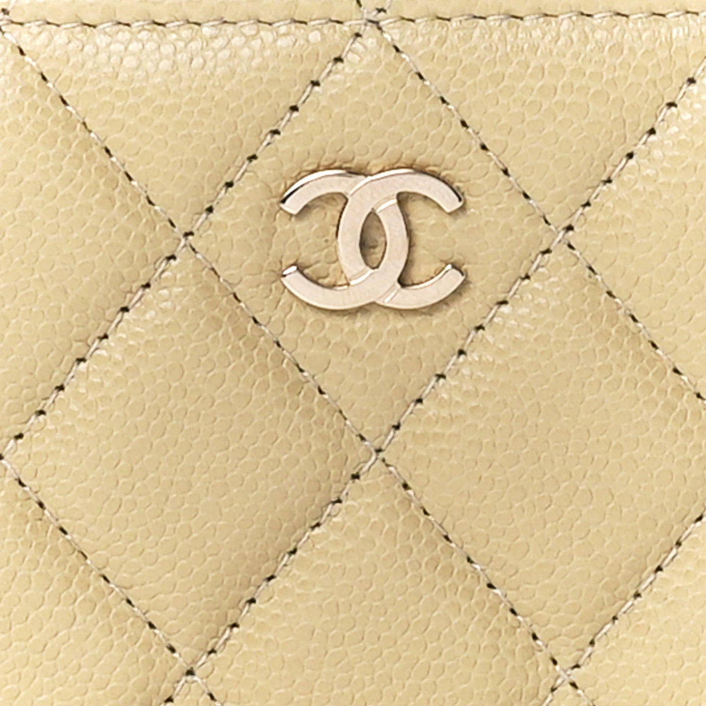 Caviar Quilted Zipped Key Holder Case Light Green