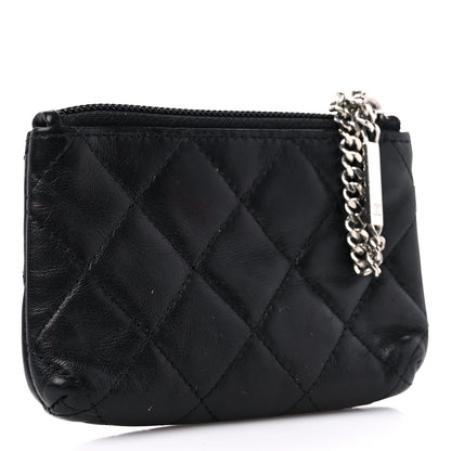 Chanel Calfskin Quilted Cambon Key Pouch Black 2 of 10