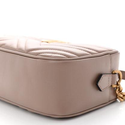 Gucci Calfskin Matelasse Small GG Marmont Chain Shoulder Bag Porcelain Rose 10 of 11