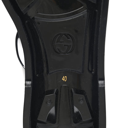 Gucci Shiny Rubber Double G Buckle Strap Sandals 40 Black 13 of 16