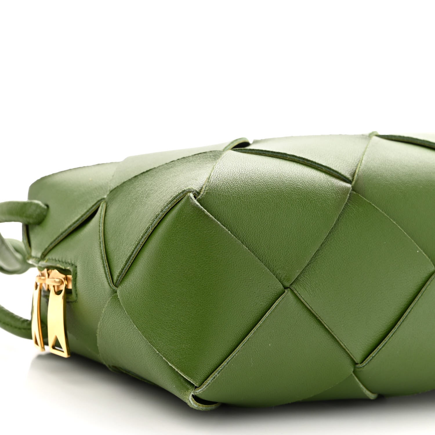 Bottega Veneta Lambskin Maxi Intreccio Small Cassette Camera Bag Avocado 8 of 9
