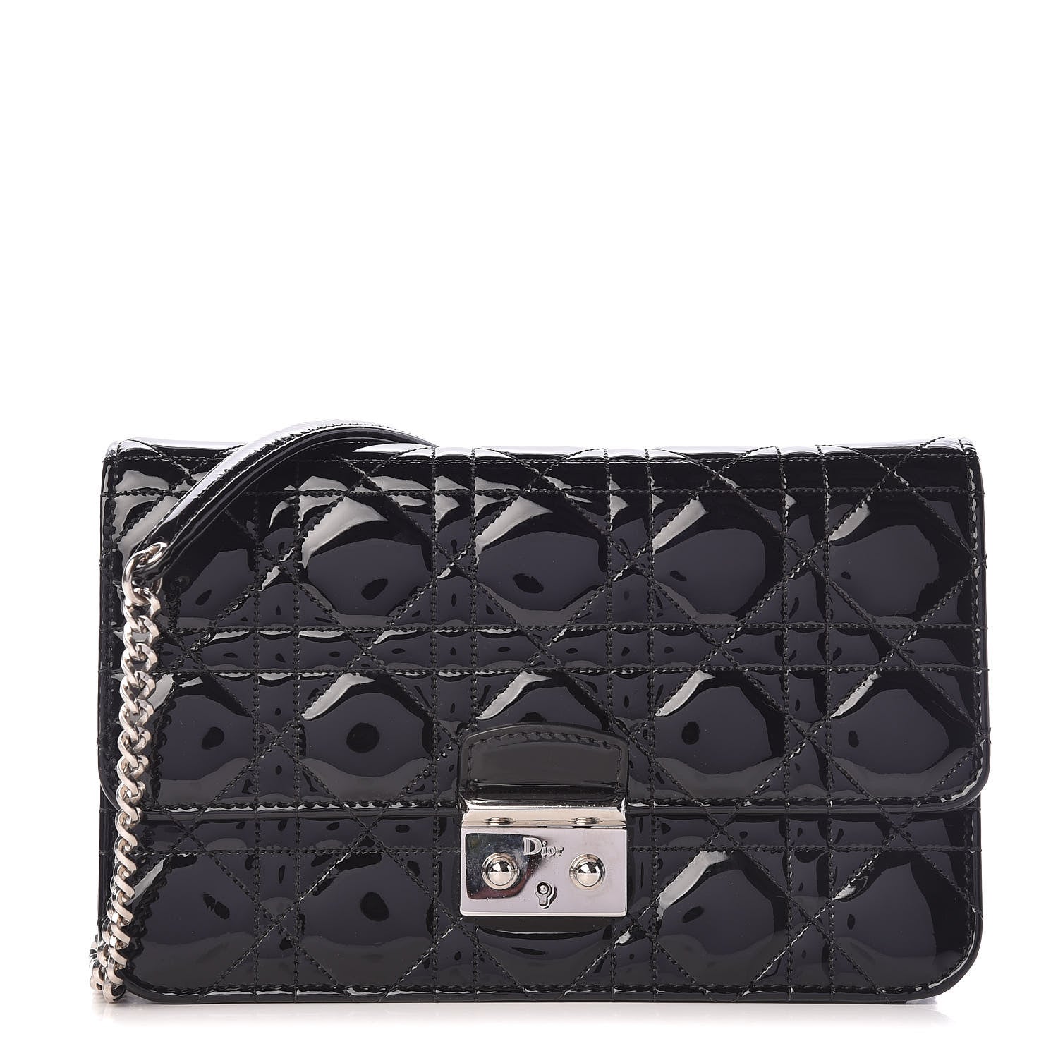 Christian Dior Patent Cannage Miss Dior Promenade Pouch Black 1 of 12