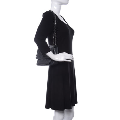 Saint Laurent Crinkled Calfskin Matelasse Monogram Baby Niki Chain Satchel Storm 2 of 12