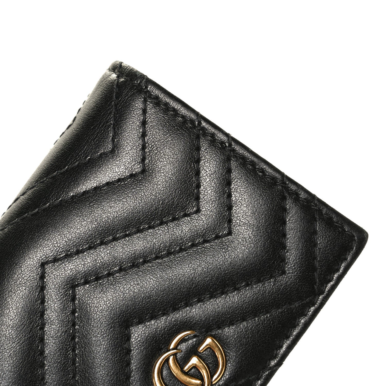 Gucci Calfskin Matelasse GG Marmont Card Case Wallet Black 9 of 9