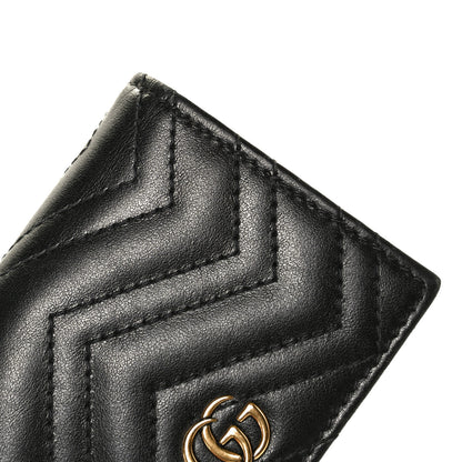 Gucci Calfskin Matelasse GG Marmont Card Case Wallet Black 9 of 9