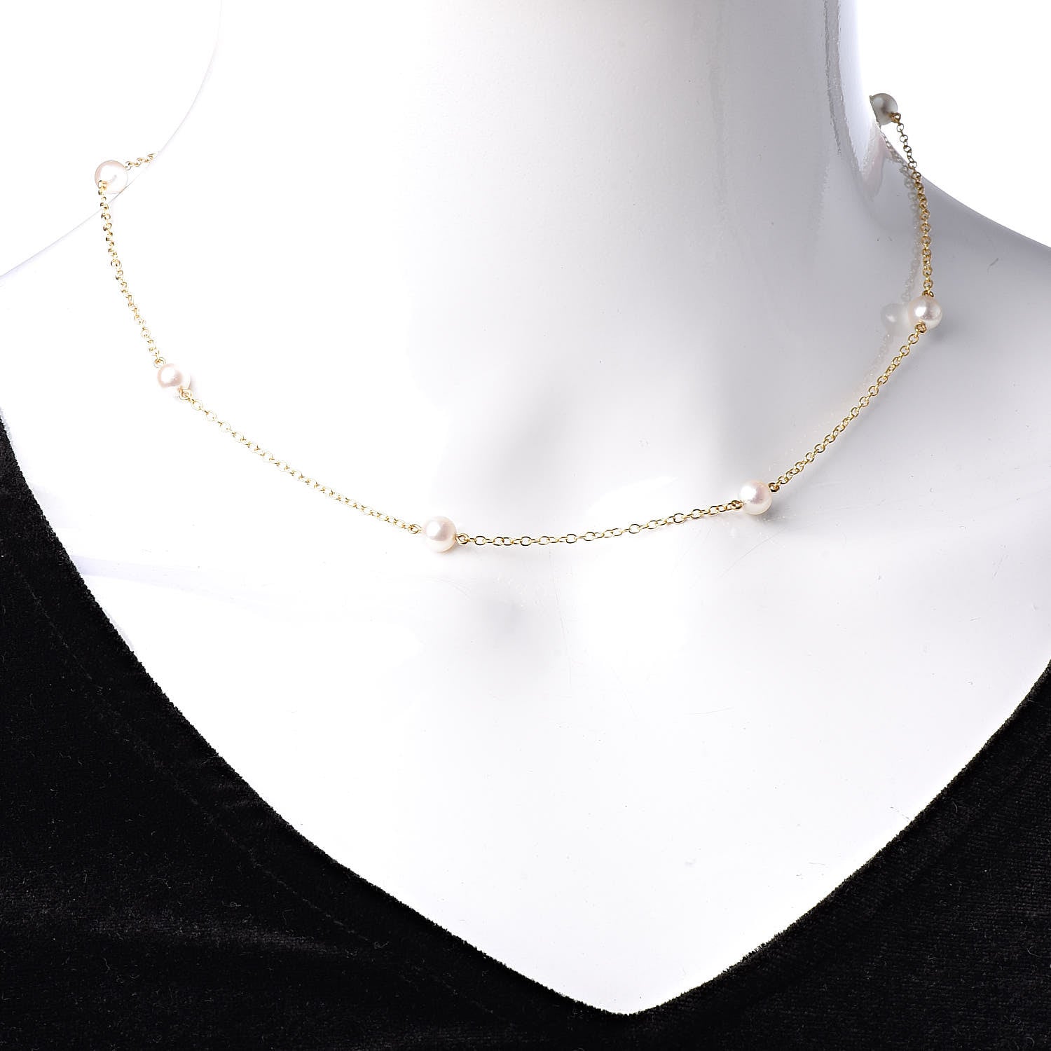 Tiffany 18K Yellow Gold 5-5.5mm Elsa Peretti Pearls By The Yard Necklace 2 of 5