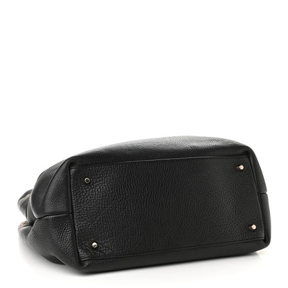 Burberry Grainy Calfskin House Check Medium Maidstone Black 4 of 14