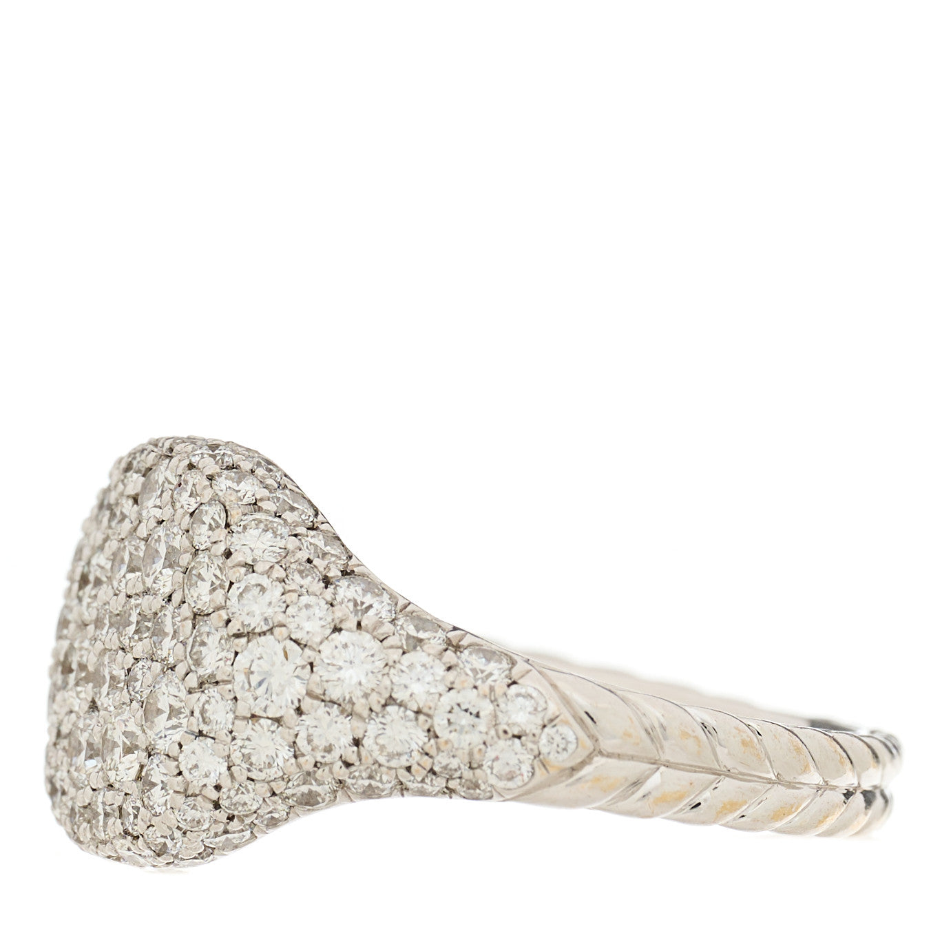 18K White Gold Diamond Pave Pinky Ring 46 3.75