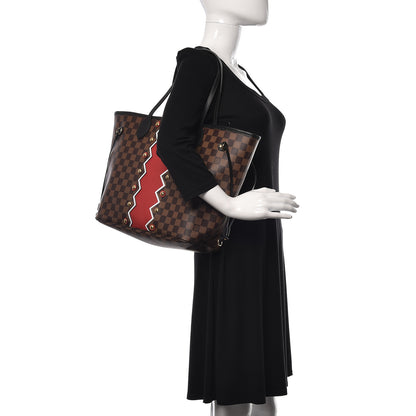 Louis Vuitton Damier Ebene Karakoram Neverfull MM 2 of 12