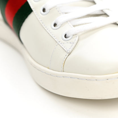 Gucci Calfskin Ayers Bee Embroidered Womens Ace Sneakers 38.5 White Green 10 of 17