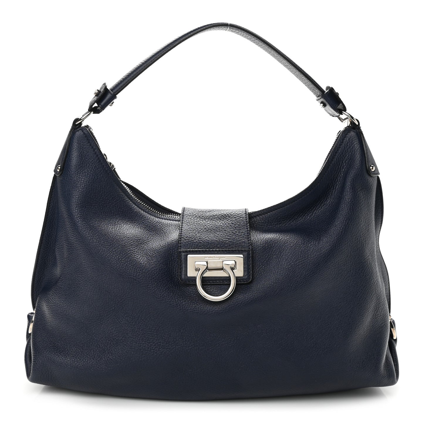 Calfskin Fanisa Gancini Hobo Oxford Blue