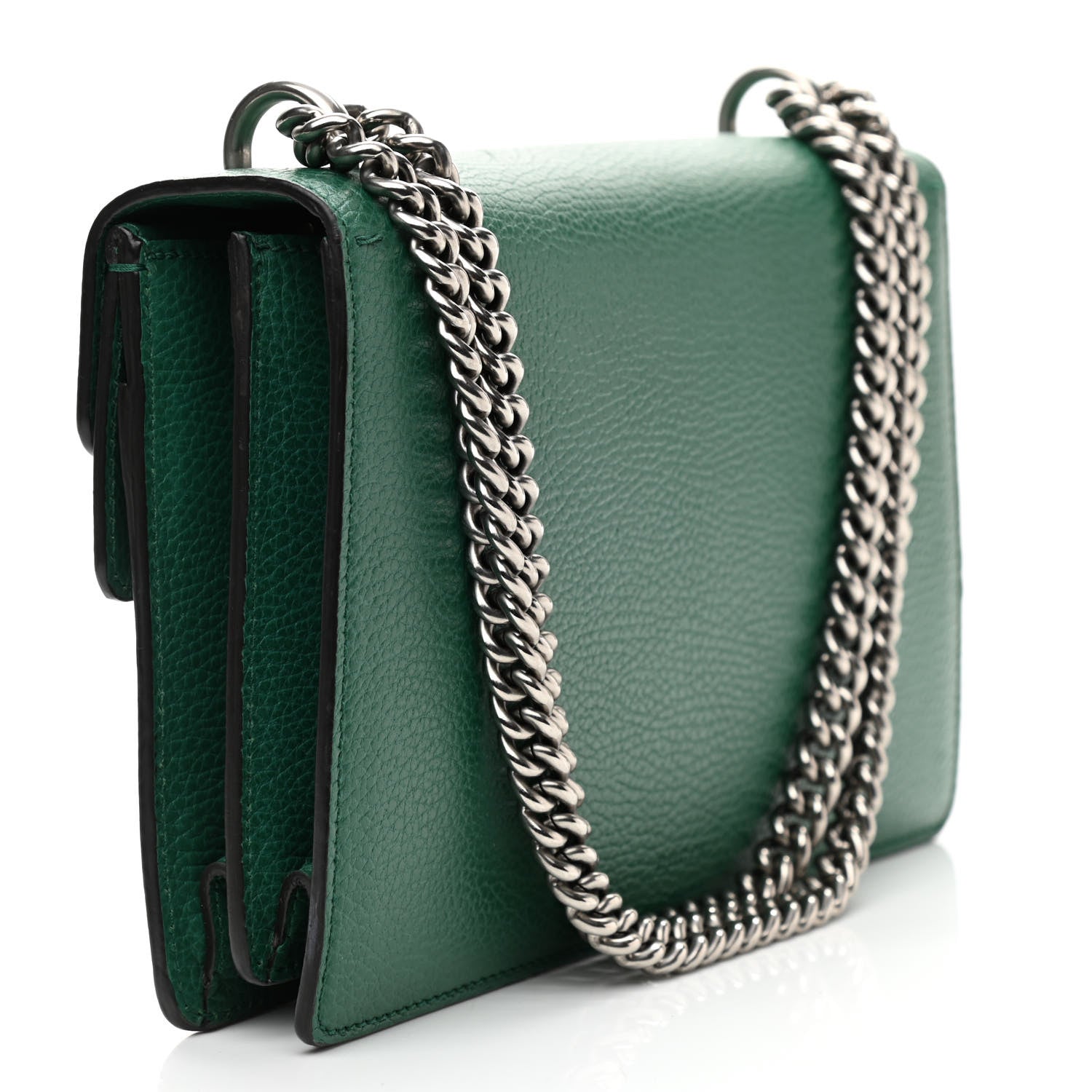 Gucci Pebbled Calfskin Small Dionysus Shoulder Bag Emerald 3 of 11