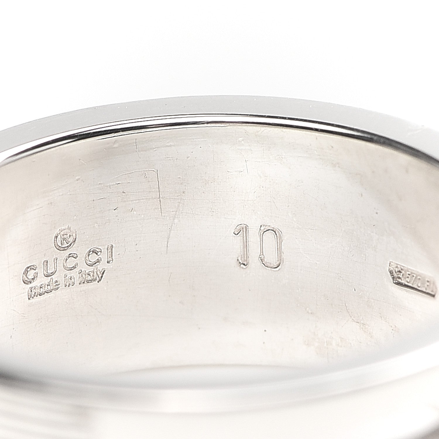 Gucci Sterling Silver G Cutout Ring 49 5 6 of 7
