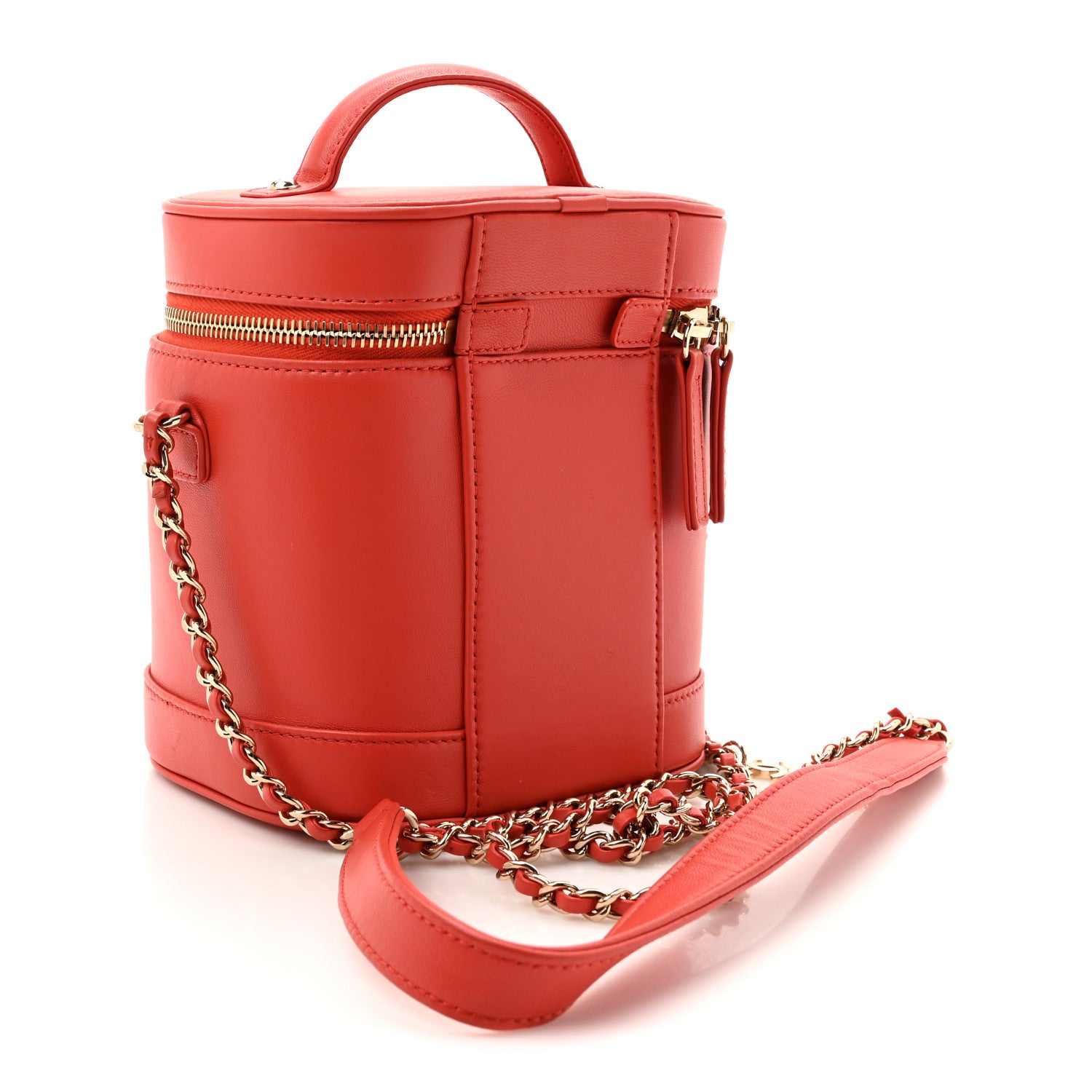 Chanel Lambskin Timeless Vanity Cosmetic Case Red 1725897