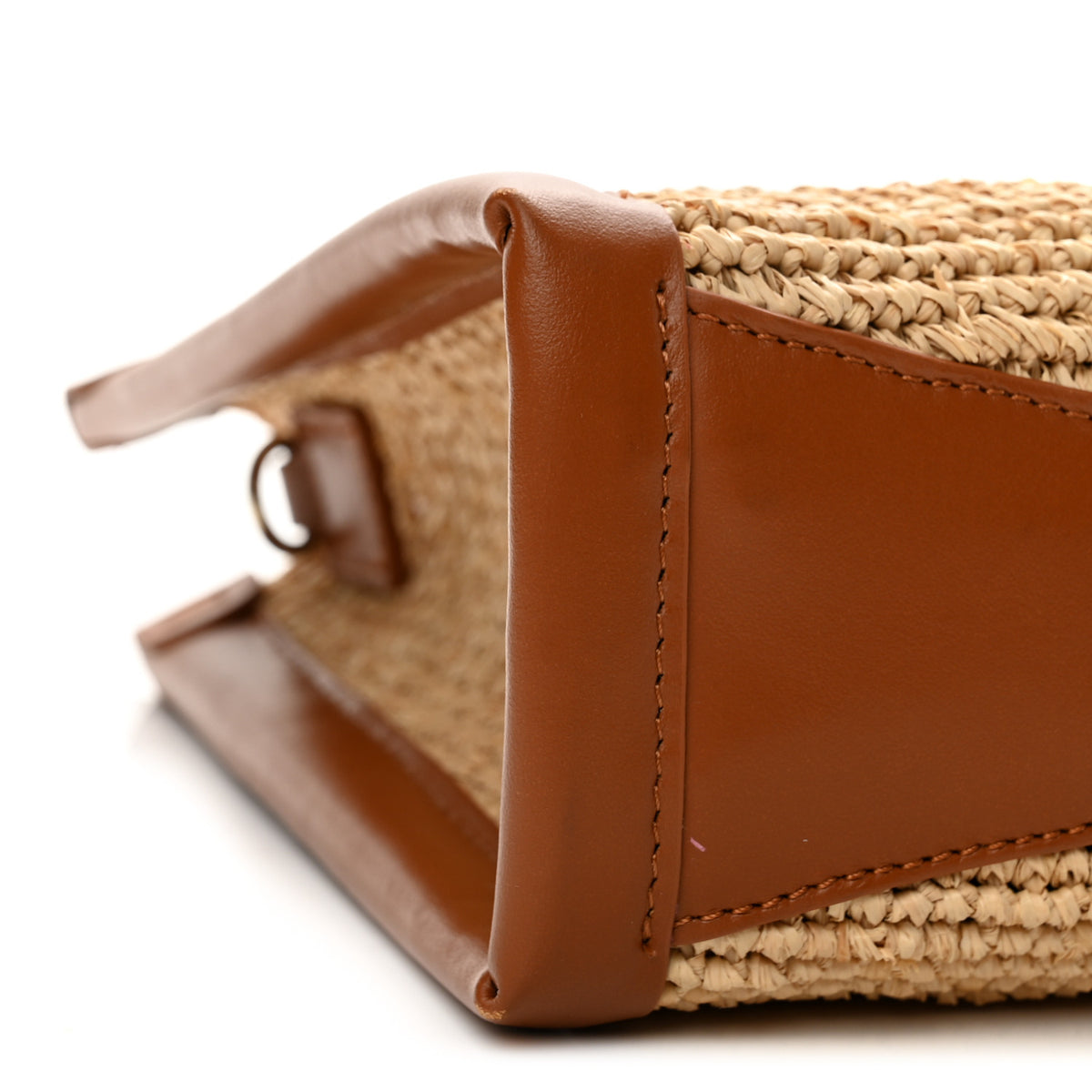 Christian Louboutin Raffia Calfskin Mini By My Side Tote Natural Cuoio 9 of 12