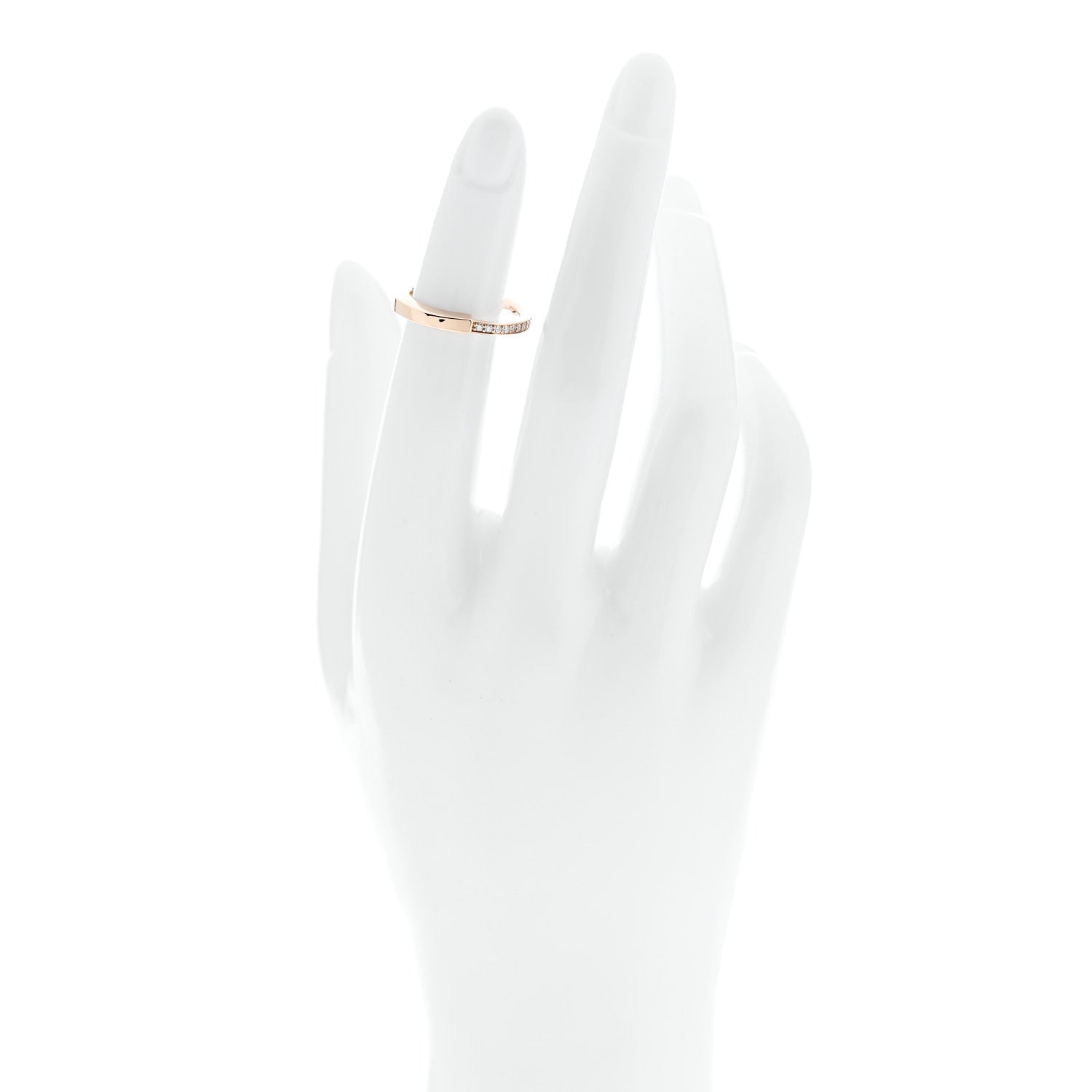 Tiffany 18K Rose Gold Diamond Lock Ring 49 5 2 of 5