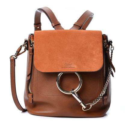 Chloe Suede Calfskin Medium Faye Backpack Tan 1 of 8