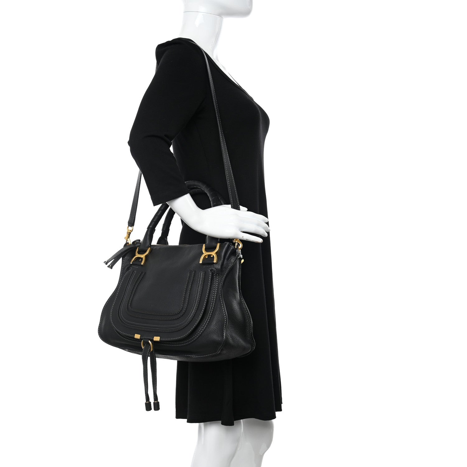 Chloe Calfskin Medium Marcie Satchel Black 2 of 10