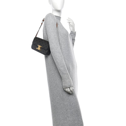 Celine Canvas Calfskin Triomphe Shoulder Bag Tan 2 of 10