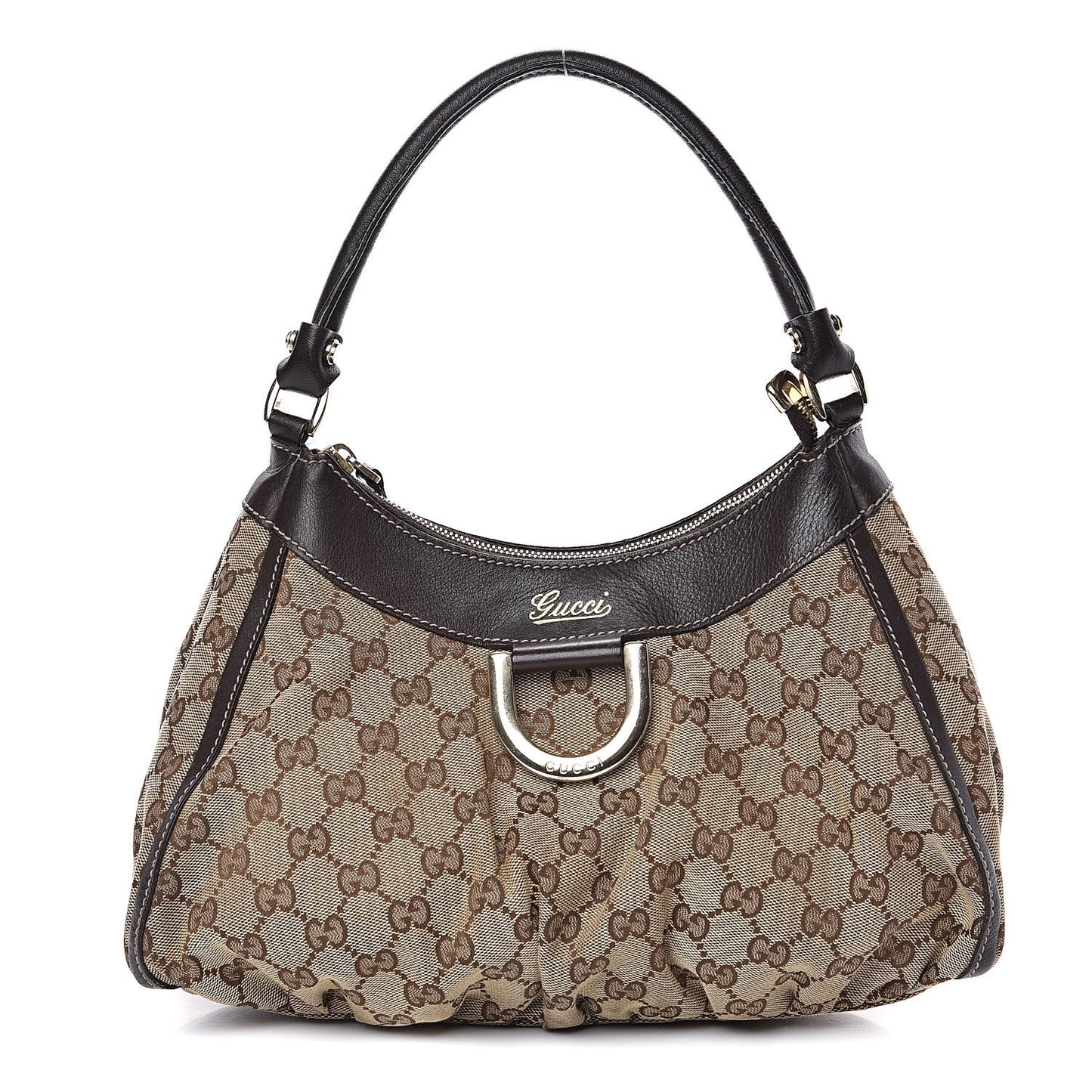 Monogram D Ring Gold Hobo Dark Brown