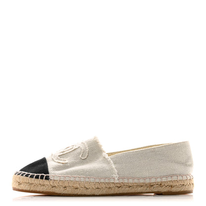 Chanel Linen CC Espadrilles 40 Beige Black 1 of 11
