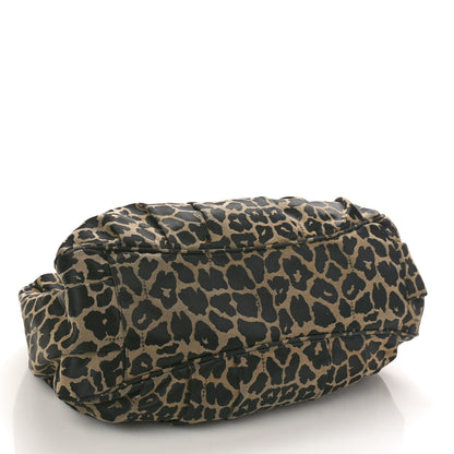Fendi Jacquard Leopard Print Mia Tote Taupe Black 4 of 10