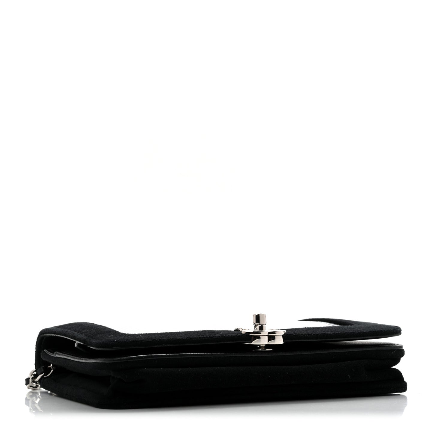 Velvet Mirror Embellished Boy Wallet On Chain WOC Argent
